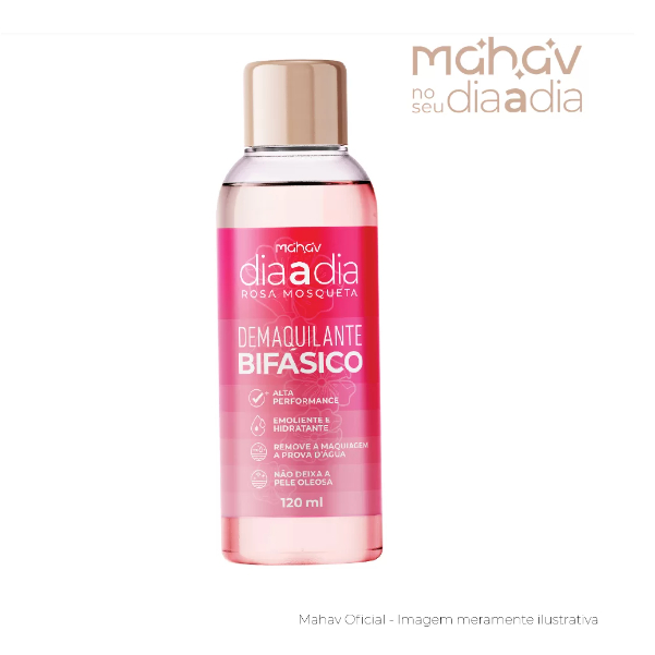 Demaquilante Bifásico Rosa Mosqueta Dia a Dia Mahav 120 ml