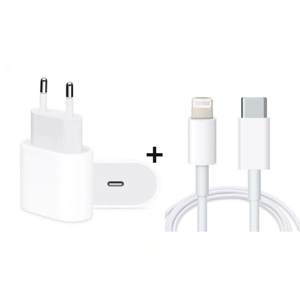 Fonte + Cabo Carregador Iphone Lightning Usb-C Tipo C 1m de Carregamento Rápido/Dados IPHONE 11 12 13 14 Max e 14 Pro Max 14