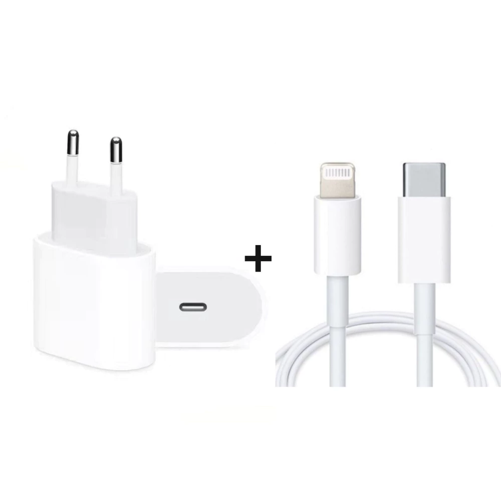 Kit Fonte + Cabo Carregador Lightning Usb-C Tipo C 1m de Carregamento Rápido/Dados 11 12 13 14 Max e 14 Pro Max 14