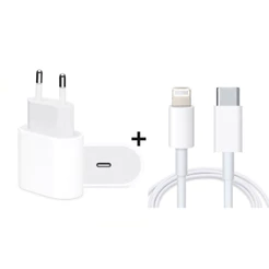 Kit Fonte + Cabo Carregador Lightning Usb-C Tipo C 1m de Carregamento Rápido/Dados 11 12 13 14 Max e 14 Pro Max 14