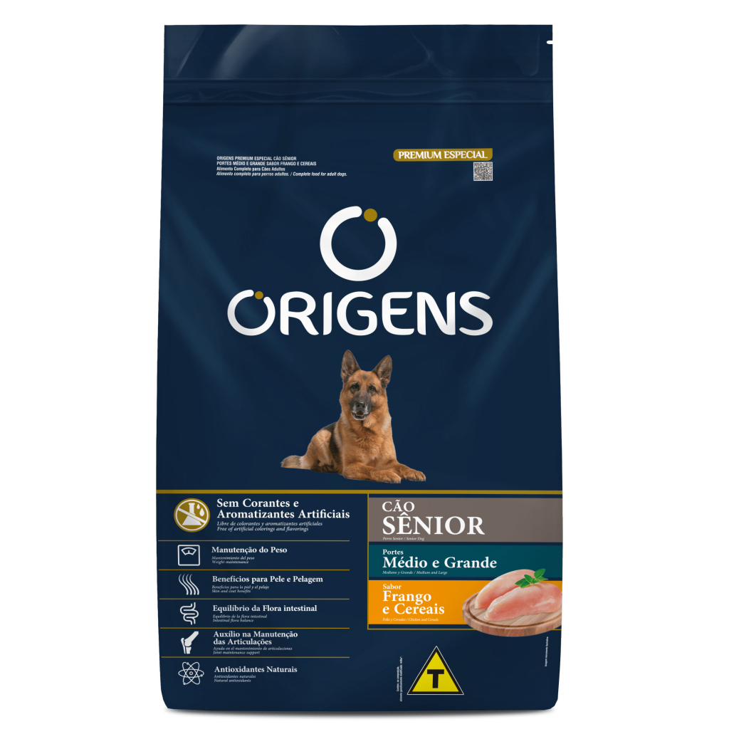 Ração Origens Sênior Médio E Grande Sabor Frango 15 kg