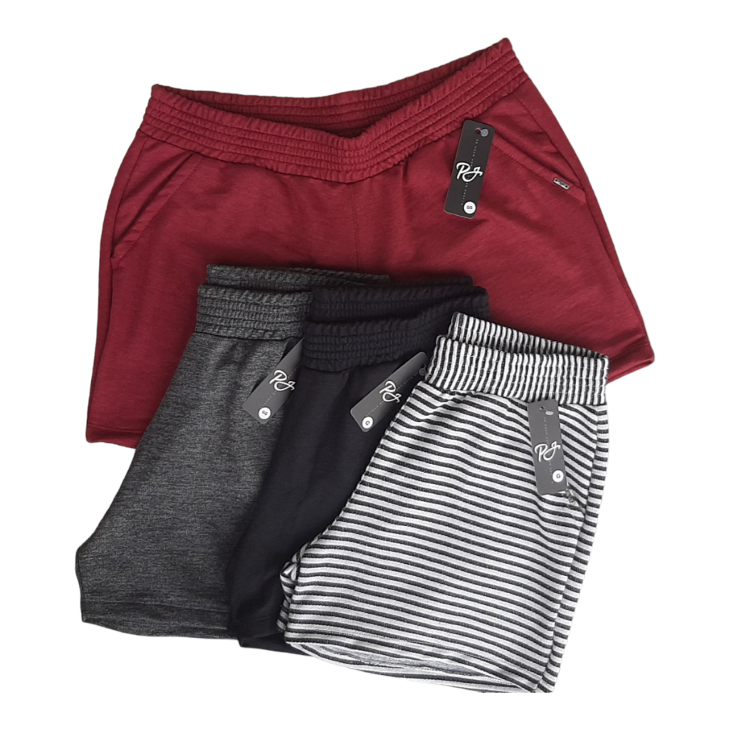 Shorts Bermuda feminino plus size malha moletinho confortável, elástico largo, bolso cabe celular - LER DESCRIÇÃo
