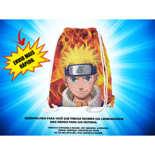 Kit 10 Mochilinhas Saco Naruto 19x28cm ( Envio + Rápido )