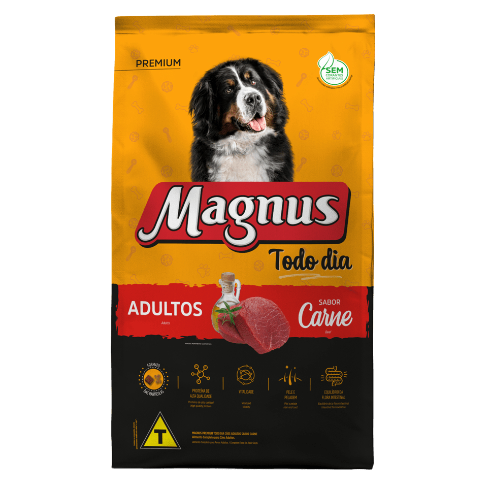 Ração Magnus Todo Dia Cão Adulto Porte Médio e Grande Carne 20 kg