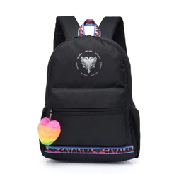 Mochila Cavalera Feminina Escolar Reforçada Chaveiro Pompom