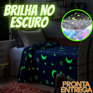 Cobertor Manta Brilha No Escuro Neon Felpudo Acolchoado Infantil Menino Menina Para Jogo De Cama De Solteiro 180cm x 200cm