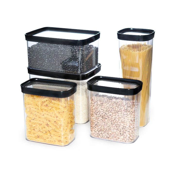 Conjunto 5 Potes Luxo Herméticos Anti Impacto para arroz, feijão, macarrão e utilidades domésticas em Oferta na Shopee