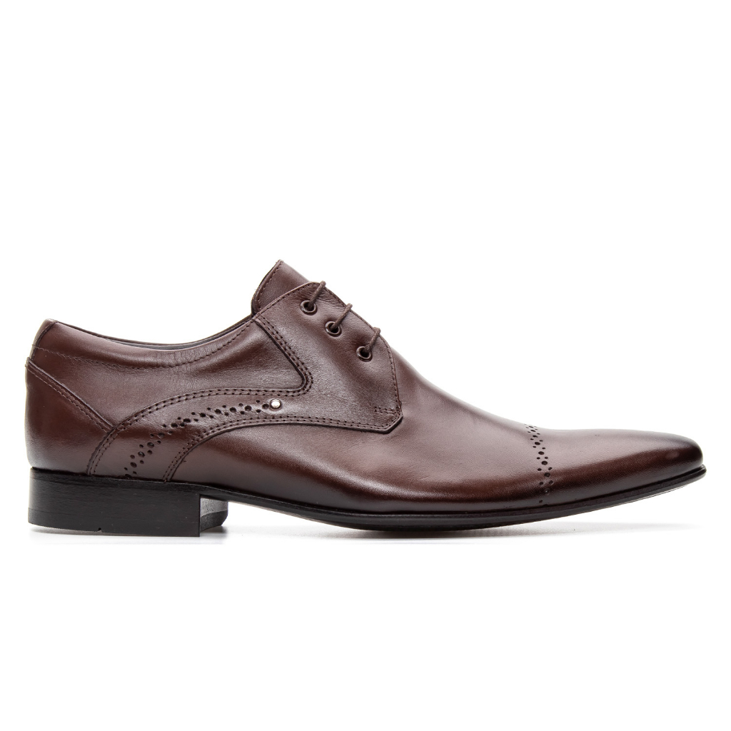 Sapato Social masculino Estilo Italiano Em Couro Legítimo Com Cadarço Couro Legítimo