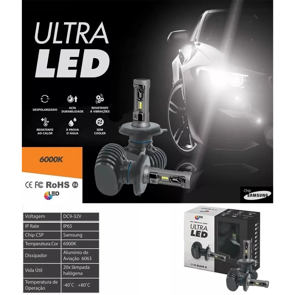 Lâmpada Ultra Led H4 Premium