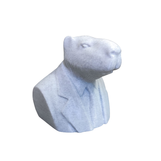 Busto Capivara De Terno - Capivara Presidente para Decoração - Aspecto de Mármore