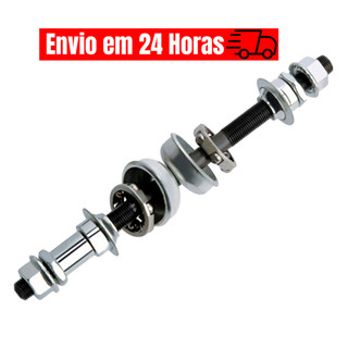 Eixo Traseiro Bike Completo Bicicleta 175mm C/Colares de Esferas e Bacias