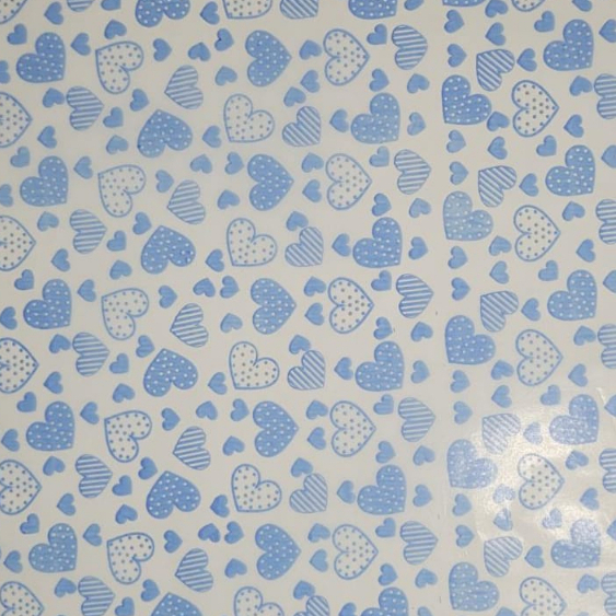 Papel de Seda 50x70 cm  Pacote C/50 Unidades  - CORAÇÕES AZUIS em Oferta na Shopee