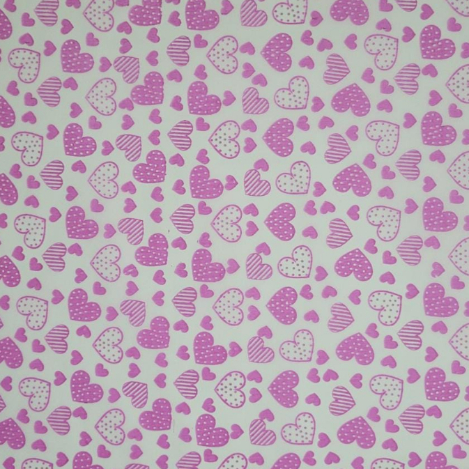 Papel de Seda 50x70 cm  Pacote C/50 Unidades  - CORAÇÕES ROSA em Oferta na Shopee