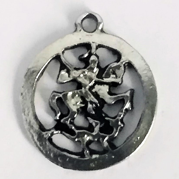 Medalhinha São Jorge - Ogum - Níquel Pintado - Kit com 4 unidades