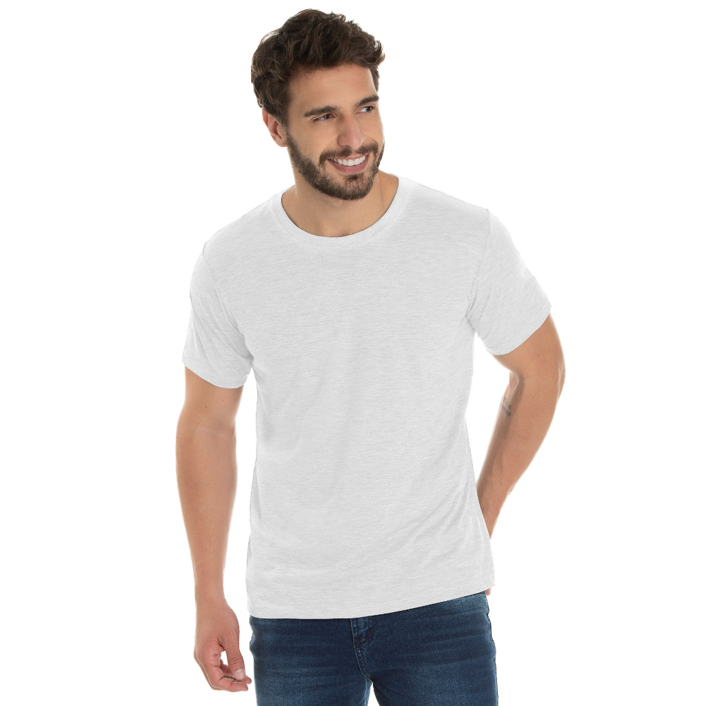 Camiseta Branca Básica 100% Algodão Lisa Proteção Uv Cores Preta Branca Azul Cinza