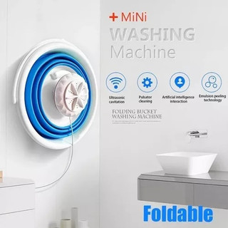 Mini máquina de lavar roupa ultrassônica portátil, máquina de lavar roupa dobrável ideal para lavar roupinha do bebê peças intimas, meias