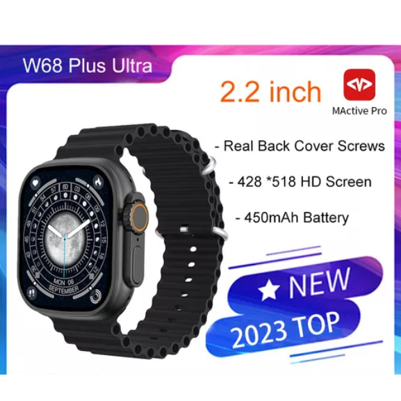 Smartwatch W68 Ultra Plus Max Series 8 Microwear Tela gigante 2.2 gps