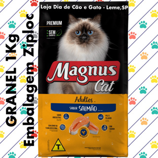GRANEL 1Kg - Magnus Cat Premium Gatos Adultos Salmão em Oferta na Shopee
