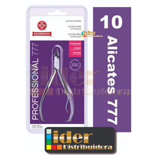 Kit 10 Alicates Mundial 777 Profissional de Inox para Cutícula