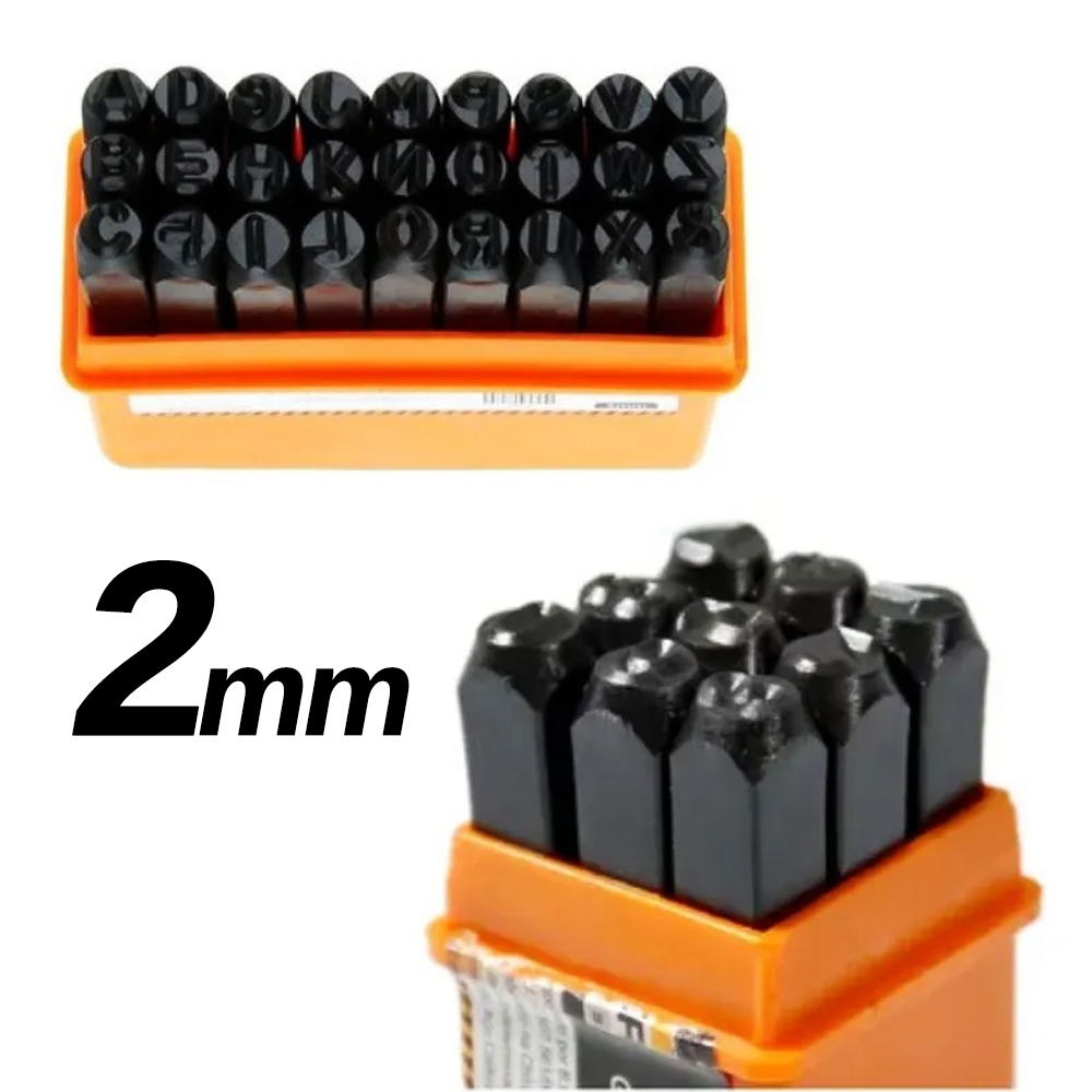 Kit Jogo Marcador Punção 36 Peças Alfanumérico 2mm Letra e Numero - Starfer
