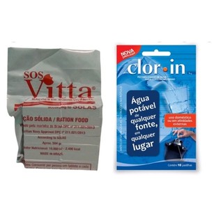 Kit Ração de Sobrevivência + Purificador de Água , Camping, Montanhismo, Trilhas Mochila de Emergência