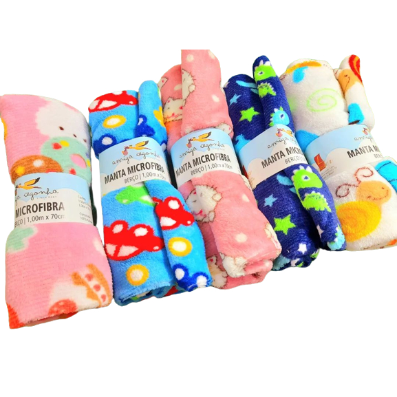 Manta Para Berço Estampada Mantinha De Bebe Microfibra Dois Amores Infantil