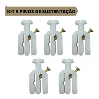 Kit 5 Pinos Sustentação Para Trilho Porta Sanfonada De Pvc