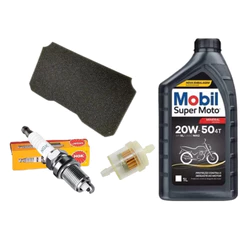 Kit Revisão Crypton 105 97/04 Filtro Ar Oleo Mobil Vela Filtro Gasolina