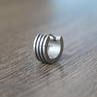 brinco grosso de argola masculino feminino em aço inox antialérgico detalhe preto alto qualidade