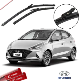 Par Paleta Original Hyundai HB20 HB20S 2020 2021 2022 2023 Limpador Parabrisa Dianteiro Palheta