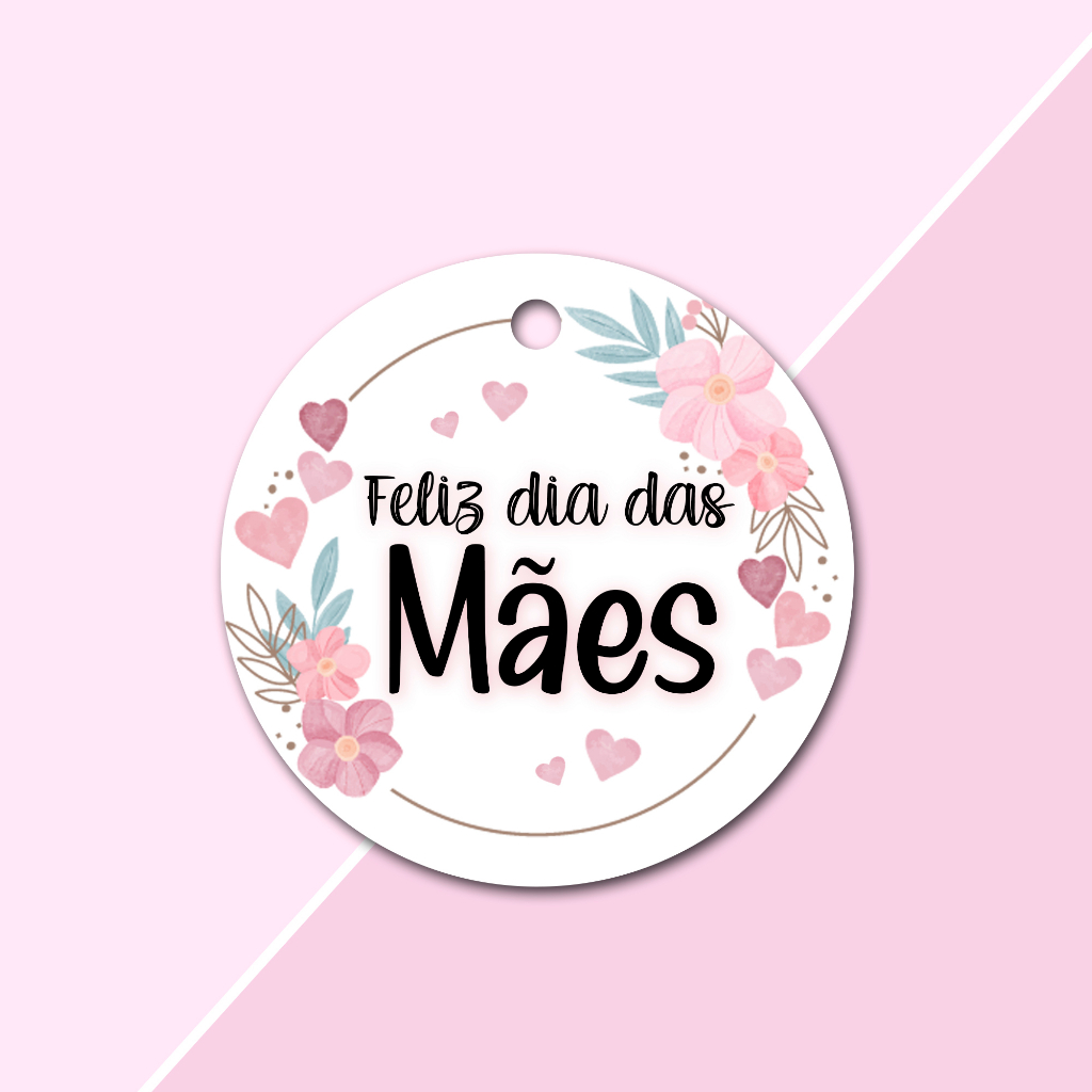 80 Tags Feliz Dia das Mães para Lembrancinhas tamanho 4,5x4,5cm em Oferta na Shopee