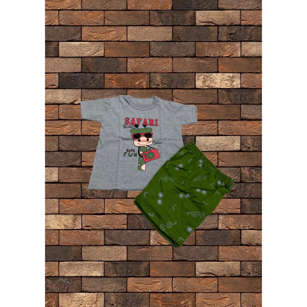 Kit Sortido 10 Peças de Roupas Infantil Menino- 5 Camisetas + 5 Bermudas - Promoção - Kit com 5 Conjuntos de Roupa Infantil Menino