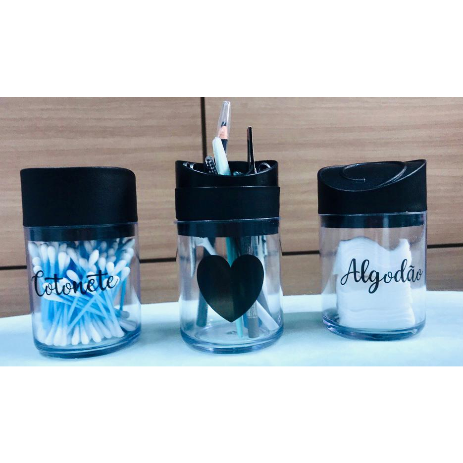 kit organizardor - Porta pincel / algodão / cotonete em Oferta na Shopee