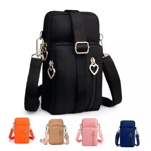 Bolsa Feminina Pochete Coreana Mini Bag Porta Celular Coração Carteira Transversal em Oferta na Shopee
