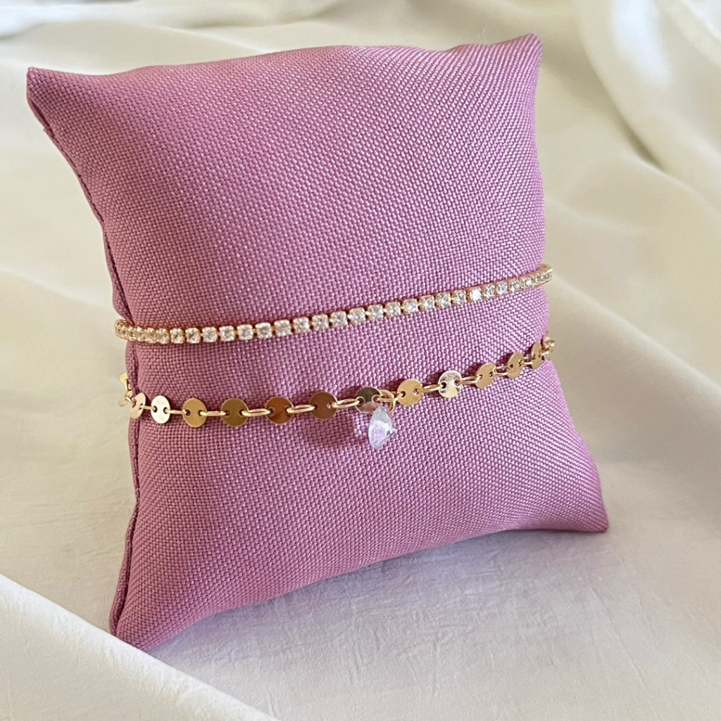 Kit com 12 Almofadinhas Casamento, Semi Joias, Pulseiras, Lembrancinhas Oxford