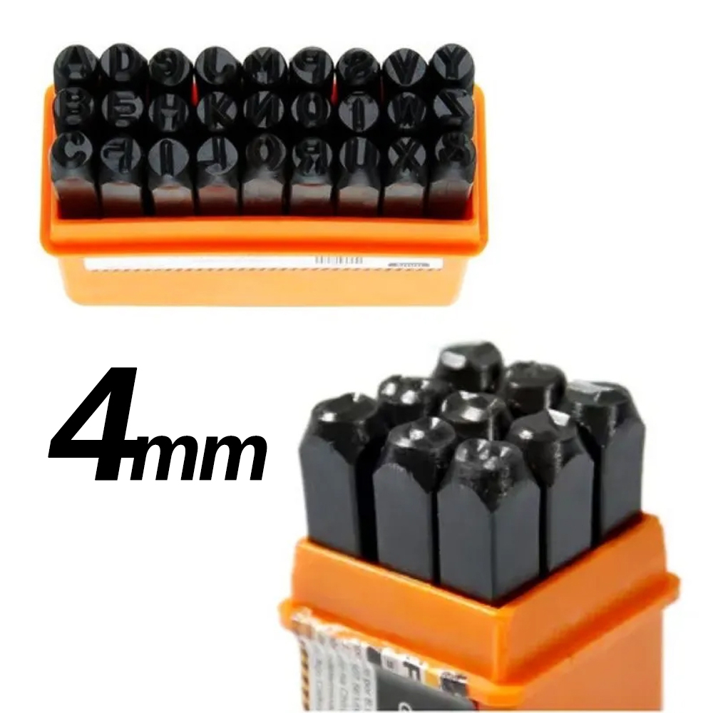 Kit Jogo Marcador Punção 36 Peças Alfanumérico 4mm Letra e Numero - Starfer