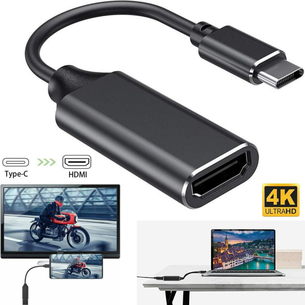 Adaptador Conversor Vídeo 4k Usb Tipo C Para HDMI Celular Note Tela Monitor