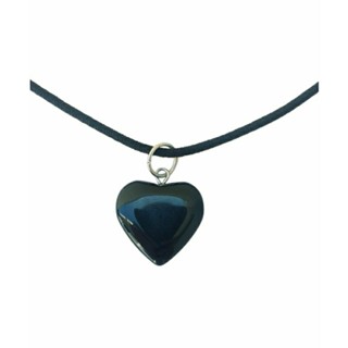 COLAR CORAÇÃO OBSIDIANA NEGRA PEDRA NATURAL