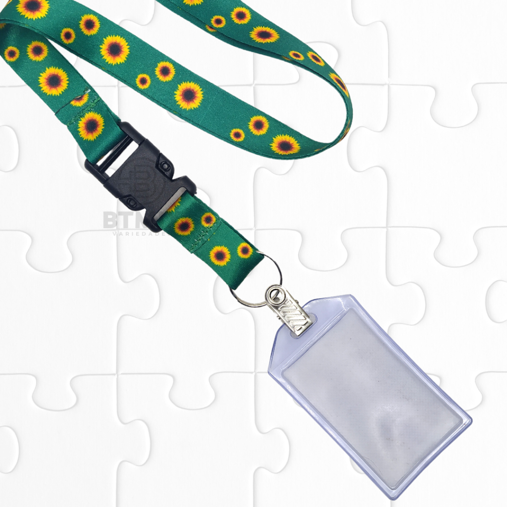 Cordão de Identificação Girassol + Porta Cartão Vertical em Oferta na Shopee