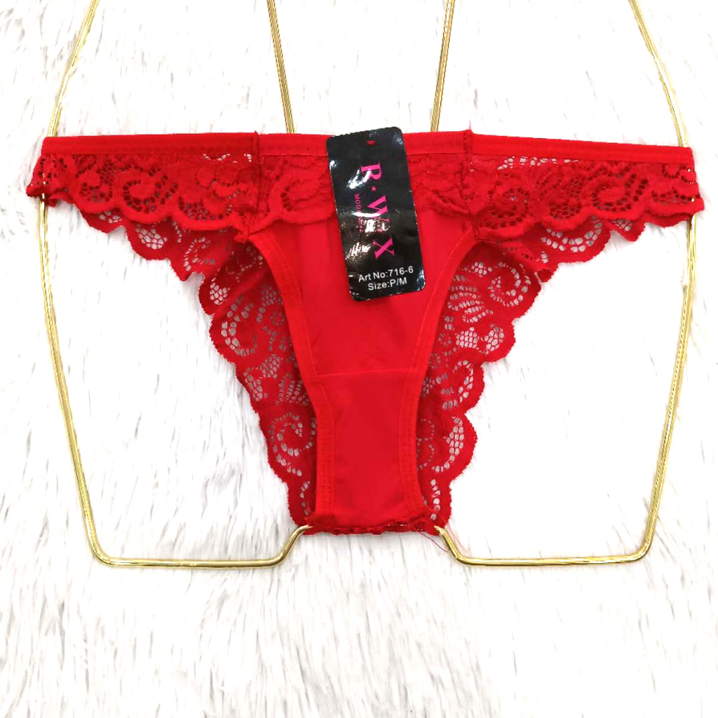 Kit calcinha feminina com renda na parte traseira 716-6