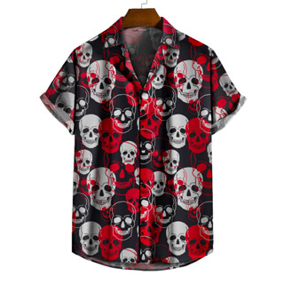Camisa skull caveiras vermelho e preto [Ref-104]