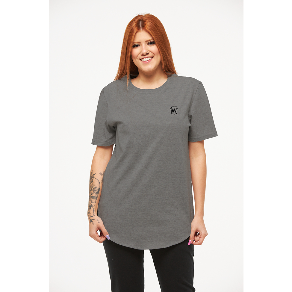 Camiseta Plus Size Feminina Longline Blusa Manga Curta Oversized Wooks Academia Danças Esportes Lazer Trabalho WC1plus