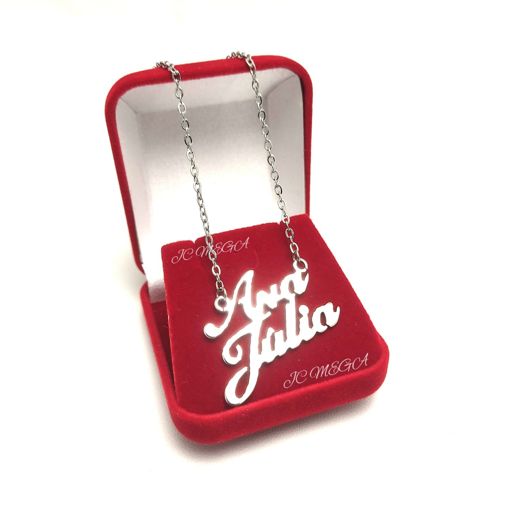 Colar Feminino de Nome Ana Julia Aço inox + Linda caixinha