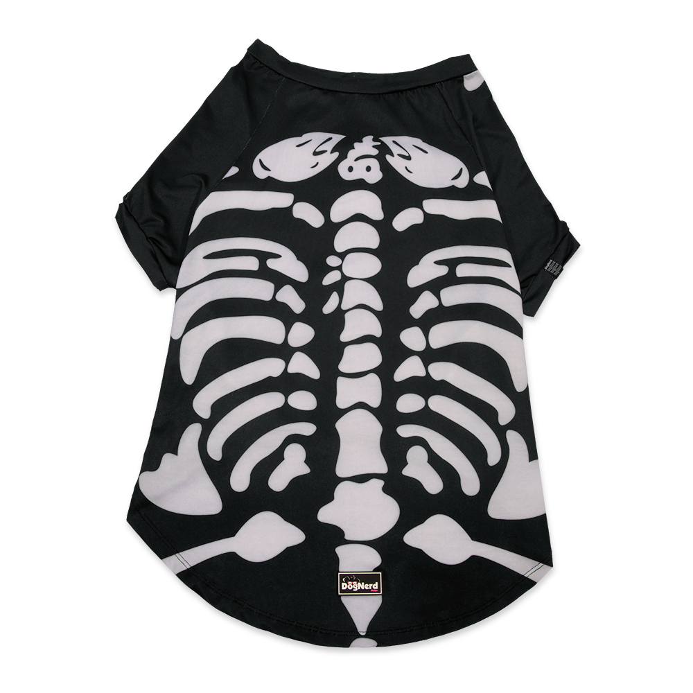 Camiseta Esqueleto Pet Roupinha com Proteção UV Para Cães e Gatos Porte Pequeno ao Grande Roupa Fantasia Petshop