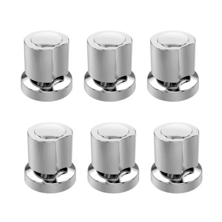 Kit 6 Pçs de Acabamento C40 Luxo Para Registro Chuveiro 1/2 ou 3/4 Polegadas Metal Pressão Gaveta Banheiro (PADRÃO DECA)