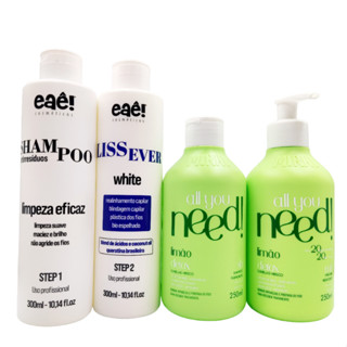 Kit Lissever 300ml + Kit Mirai Limão Detox Suave Escova Progressiva Sem Formol Empodera Perfect Eaê Cosméticos
