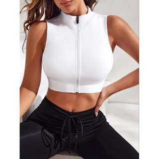 Cropped Feminino Com Zíper Reforçado Moda Gringa em Oferta na Shopee