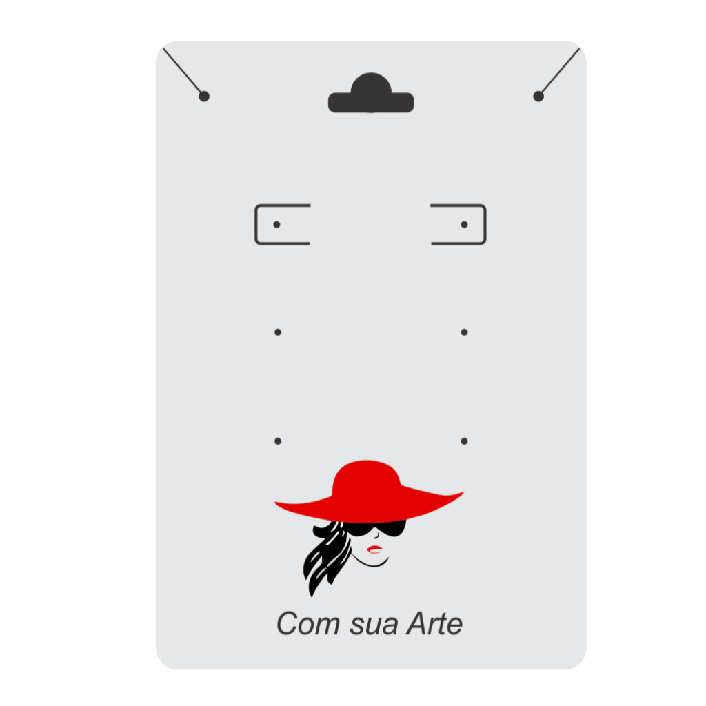 Tags para Brincos e Colar - Tam. 6,5x9,5cm - Com 3 Pares de Furos - Personalizado c/ sua Arte - 490 Unid.
