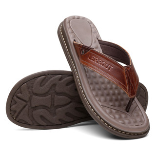 Chinelo Masculino antistress em Couro Confortável Ortopédico Sandália masculina Nuvem slide