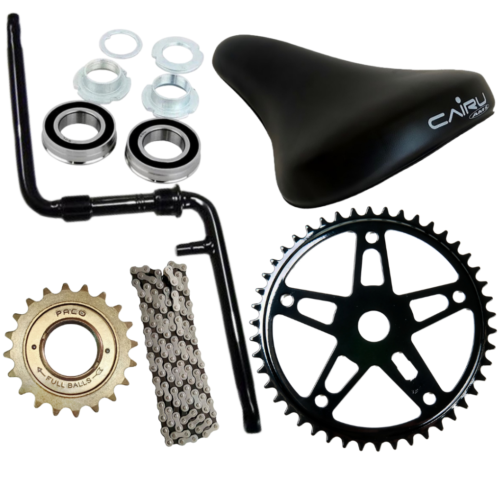 Kit Pedivela Bike Monobloco Coroa Catraca Corrente Movimento Central Rolamento Selim Cairu Bicicleta 24 26 em Oferta na Shopee